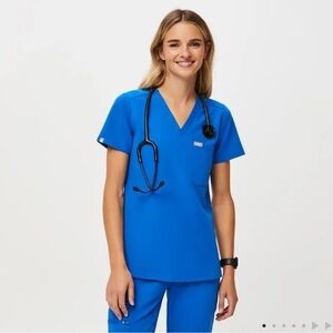 FIGS Catarina One-Pocket Scrub Top - Royal Blue